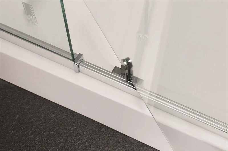 SEMI-FRAMELES SHOWER SCREEN PIVOTAL DOOR CHROME/BLACK FIL Kitchen Bathroom