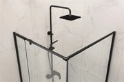 SEMI-FRAMELES SHOWER SCREEN PIVOTAL DOOR CHROME/BLACK FIL Kitchen Bathroom