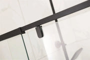 SEMI-FRAMELES SHOWER SCREEN PIVOTAL DOOR CHROME/BLACK FIL Kitchen Bathroom