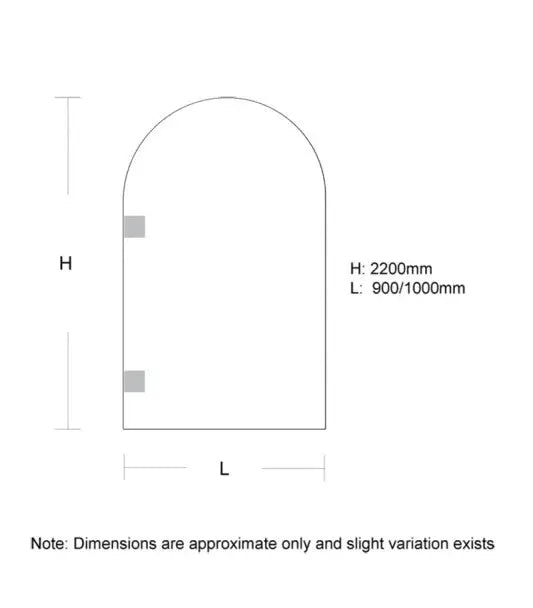 Arch Frameless Shower Screen FIL Kitchen Bathroom