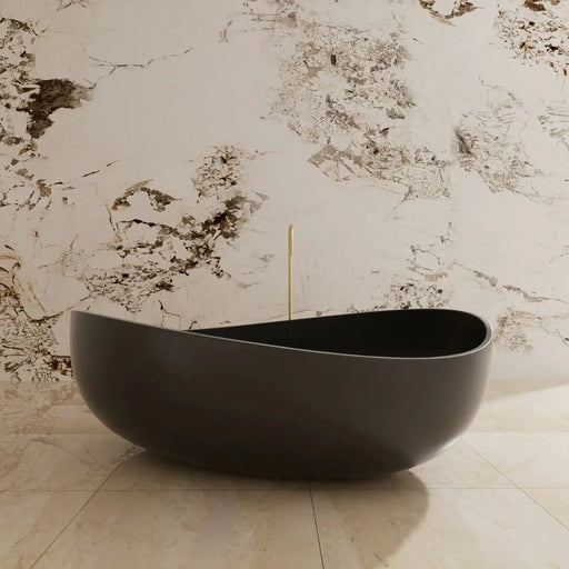 Waverly Solid Surface Stone Free Standing Bathtub Matte Black 1800mm CETO