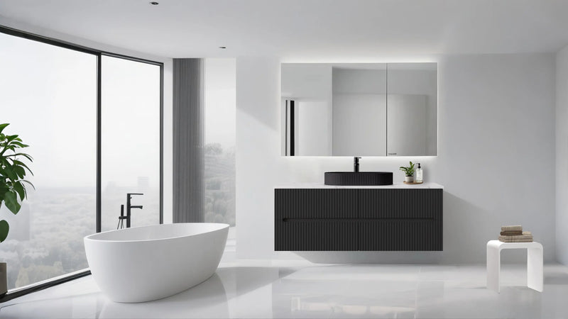 Cabarita Morden Wall Hung PVC Cabinet, Matte Black,  LK-MC1500W-MB