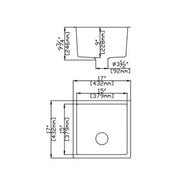 KITCHEN SINK QUARTZ UNDERMOUNT Matte Black/Matte White 432mm POSEIDON