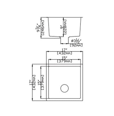 KITCHEN SINK QUARTZ UNDERMOUNT Matte Black/Matte White 432mm