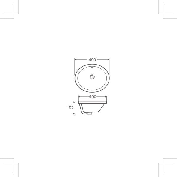 Cosy 49 Insert Basin 490 x 400 x 185mm