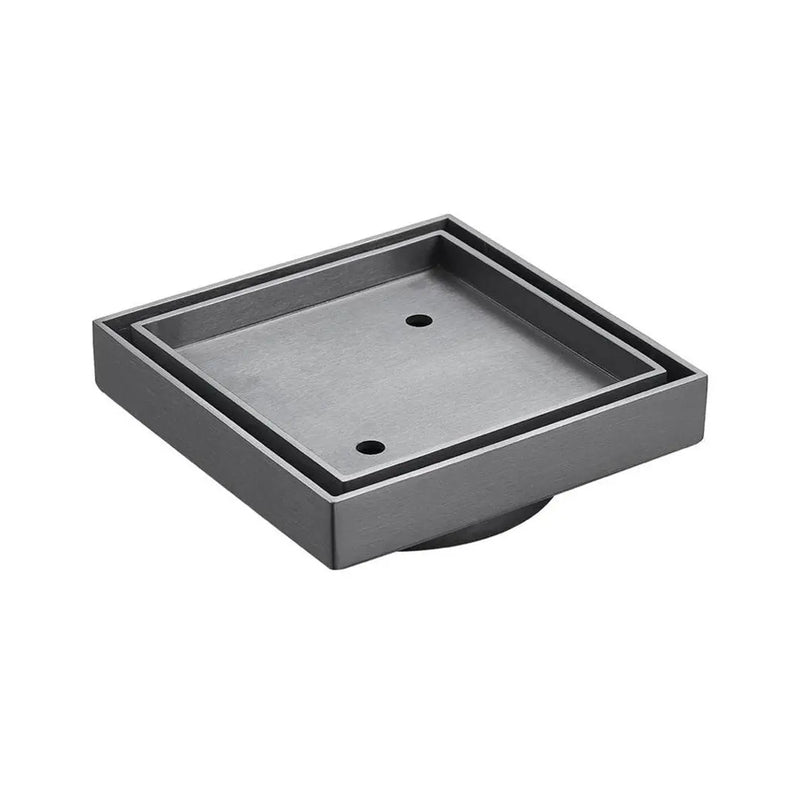 Gun Metal Slim Square Tile Insert Floor Drain (90mm outlet)D444GM