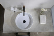 Above Counter Quartz Basin Round Matte Black/Matte White/Matte Grey 410*410*130mm - FIL Kitchen Bathroom