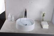 Above Counter Quartz Basin Round Matte Black/Matte White/Matte Grey 410*410*130mm - FIL Kitchen Bathroom