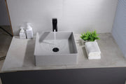 Quartz Above Counter Basin Square Matte Black/Matte White/Matte Grey 380*380*128mm - FIL Kitchen Bathroom