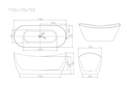 Disney Ultra-Thin Freestanding Bathtub - Gloss White mercioaustralia
