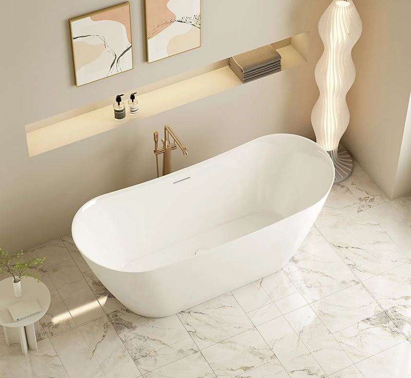 Disney Ultra-Thin Freestanding Bathtub - Gloss White mercioaustralia