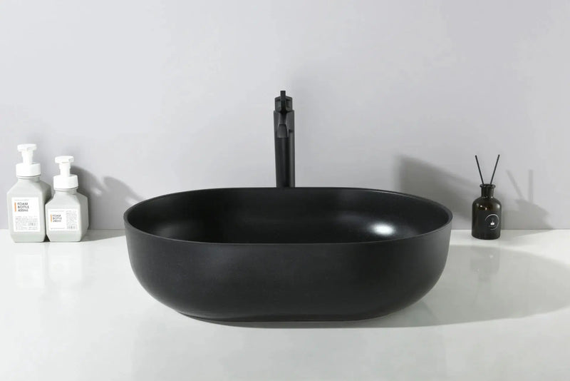 Above Counter Quartz Basin Oval Matte Black/Matte White/Matte Grey 508*361*140mm - FIL Kitchen Bathroom