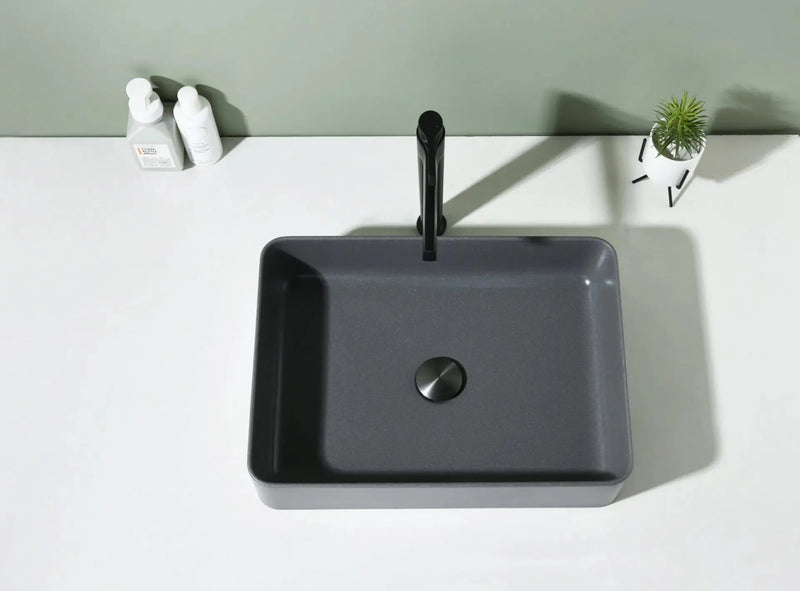 Above Counter Quartz Basin Rectangle Matte Black/Matte White/Matte Grey 510*365*125mm - FIL Kitchen Bathroom