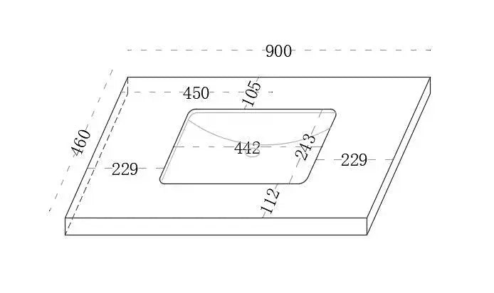 Diamond Undermount Vanity Top 50mm Thick 600mm/750mm/900mm/1200mm/1500mm - FIL Kitchen Bathroom