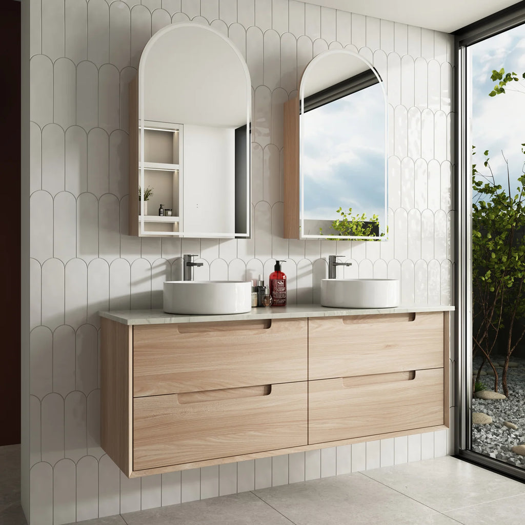 AINSLEY Wall Hung Vanity Natural Oak 600mm/750mm/900mm/1200mm/1500mm