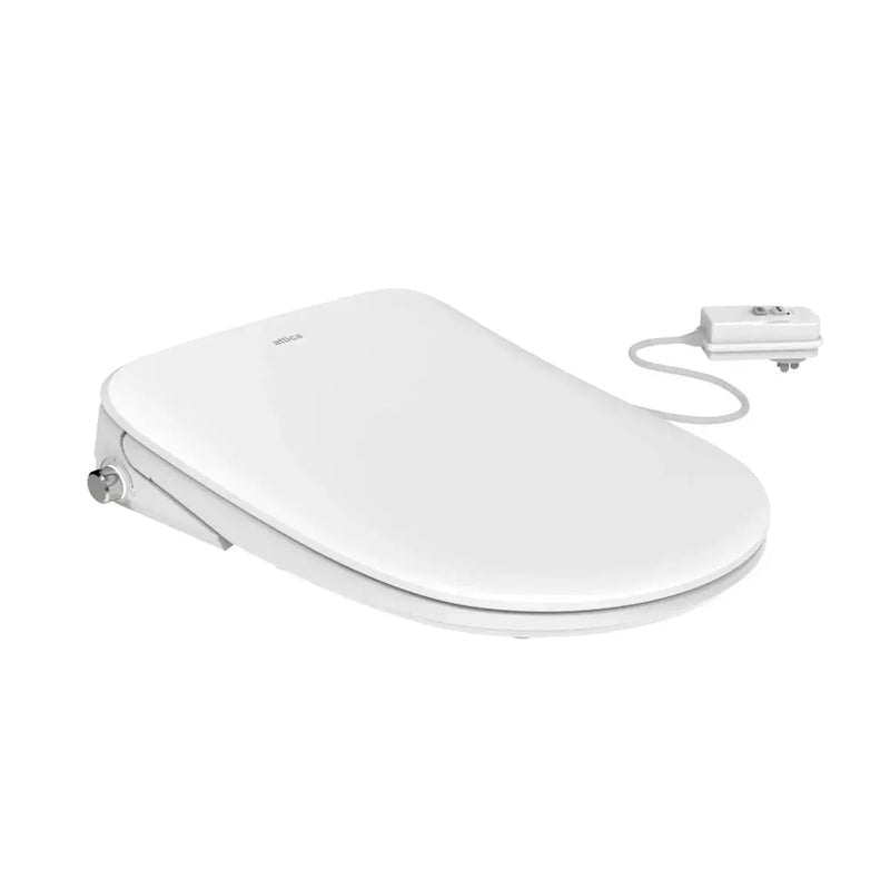 ATTICA GAIA WASHLET W/ REMOTE CONTROL AND INSPIRE ALZANO RIMLESS WALL HUNG TOILET PACKAGE D-SHAPE GLOSS WHITE - FIL Kitchen Bathroom