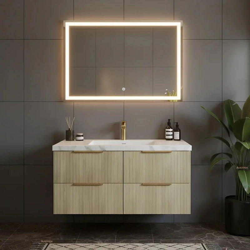 EDEN WALL HUNG VANITY PRIME OAK/CLASSIC OAK (600MM/750MM/900MM/1200MM/1500MM) - FIL Kitchen Bathroom