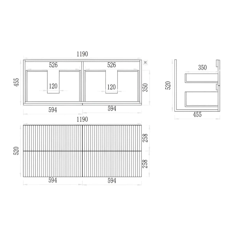 EDEN WALL HUNG VANITY PRIME OAK/CLASSIC OAK (600MM/750MM/900MM/1200MM/1500MM) - FIL Kitchen Bathroom
