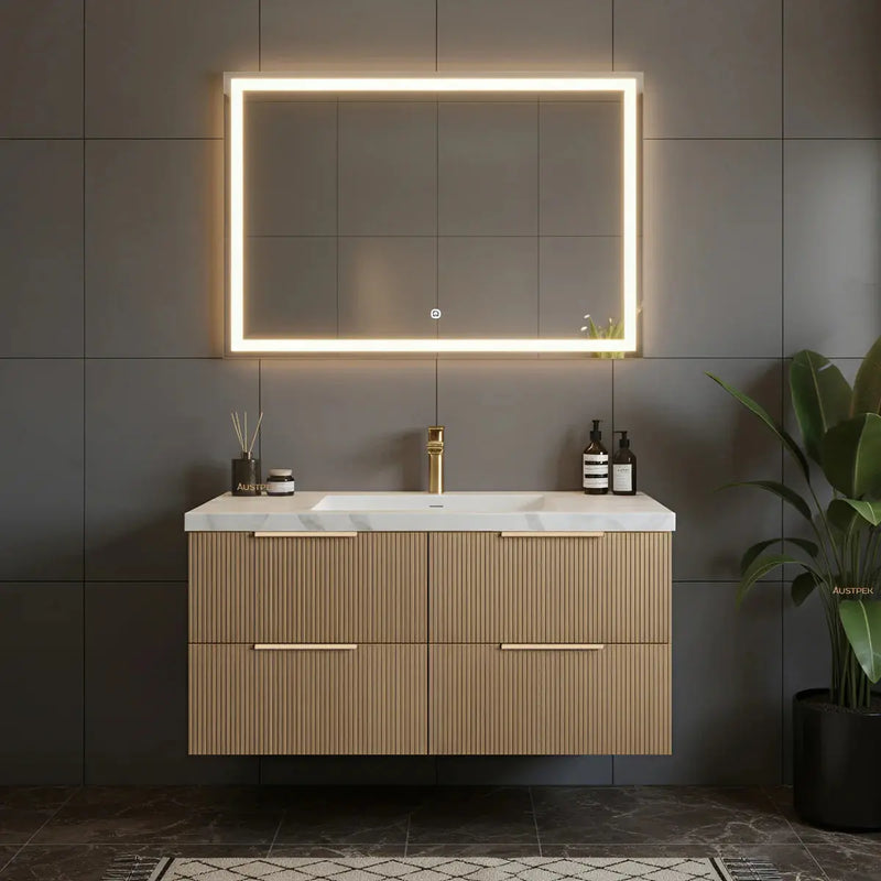 EDEN WALL HUNG VANITY PRIME OAK/CLASSIC OAK (600MM/750MM/900MM/1200MM/1500MM) - FIL Kitchen Bathroom
