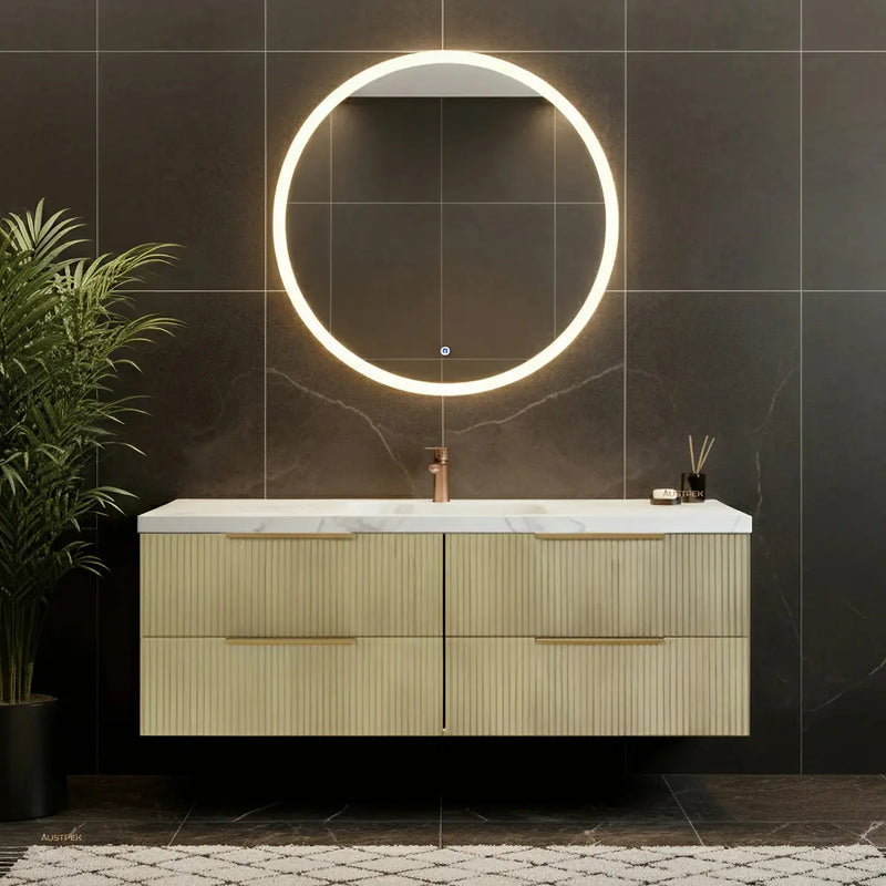 EDEN WALL HUNG VANITY PRIME OAK/CLASSIC OAK (600MM/750MM/900MM/1200MM/1500MM) - FIL Kitchen Bathroom