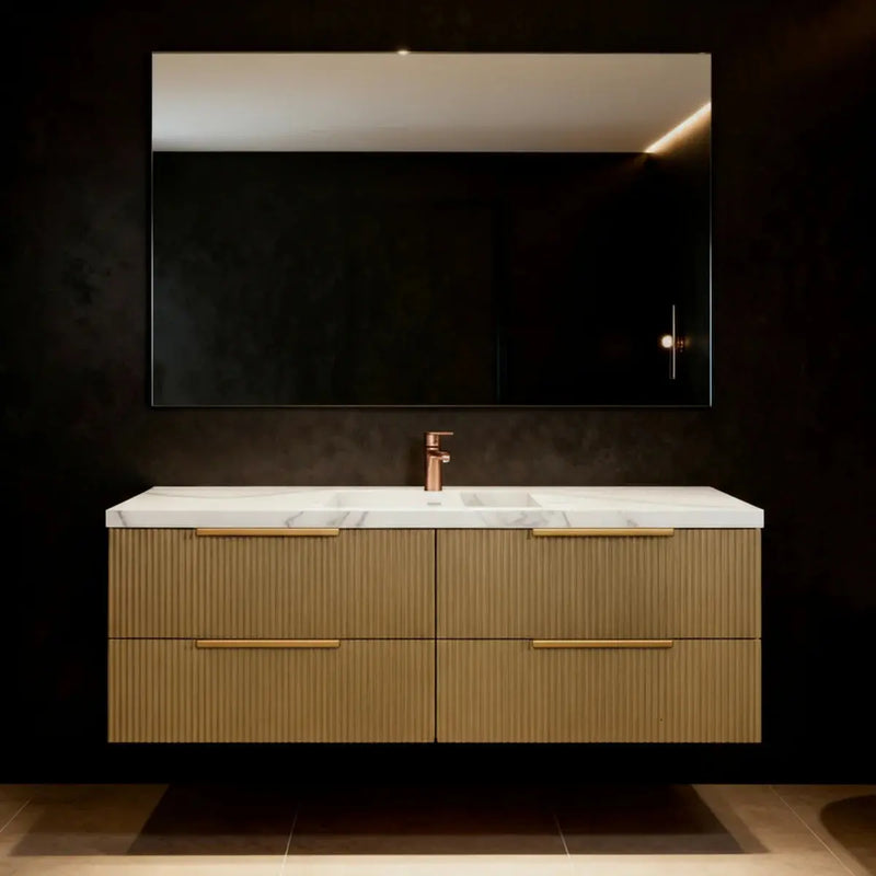 EDEN WALL HUNG VANITY PRIME OAK/CLASSIC OAK (600MM/750MM/900MM/1200MM/1500MM) - FIL Kitchen Bathroom