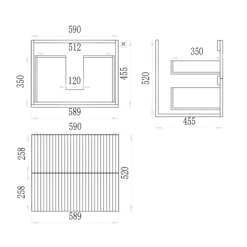 EDEN WALL HUNG VANITY PRIME OAK/CLASSIC OAK (600MM/750MM/900MM/1200MM/1500MM) - FIL Kitchen Bathroom