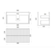 EDEN WALL HUNG VANITY PRIME OAK/CLASSIC OAK (600MM/750MM/900MM/1200MM/1500MM) - FIL Kitchen Bathroom