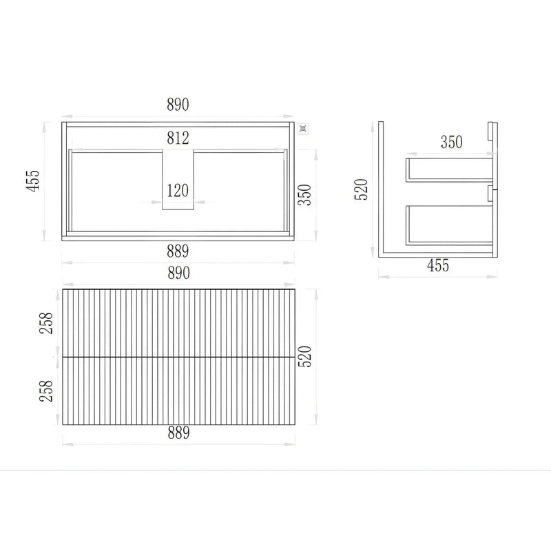 EDEN WALL HUNG VANITY PRIME OAK/CLASSIC OAK (600MM/750MM/900MM/1200MM/1500MM) - FIL Kitchen Bathroom