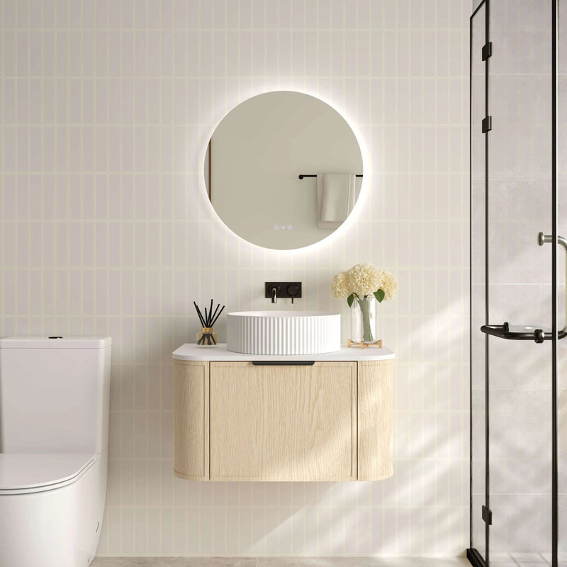 Elva 750mm Wall-Hung Cabinet - Natural Oak mercioaustralia