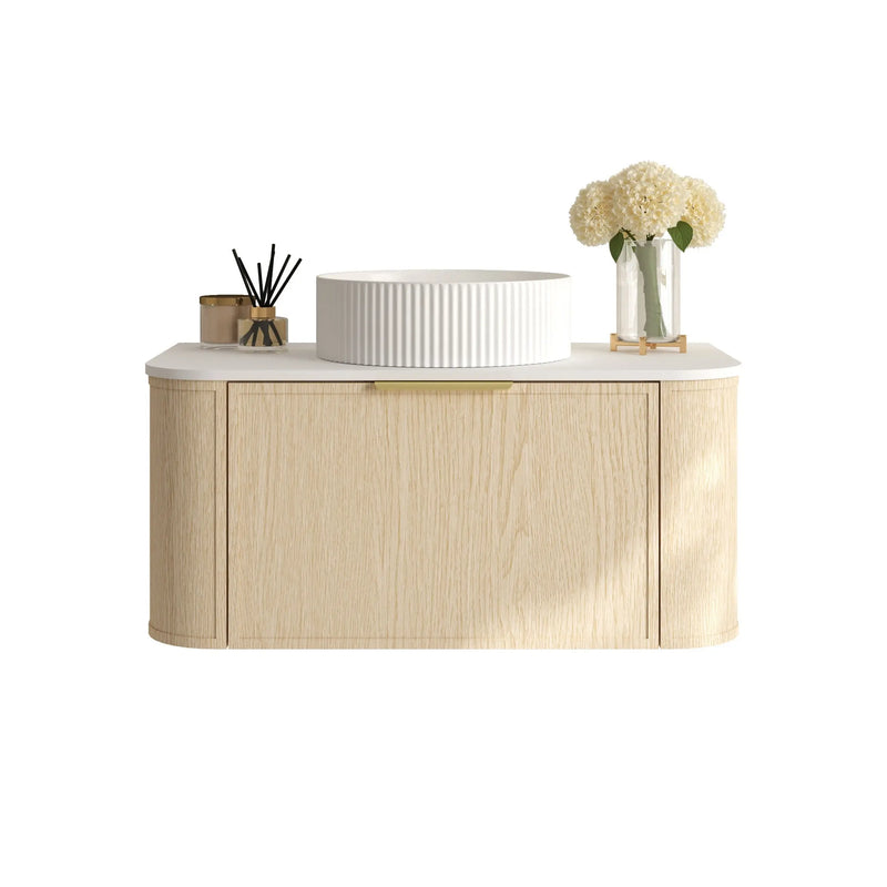 Elva 900mm Wall-Hung Cabinet - Natural Oak mercioaustralia