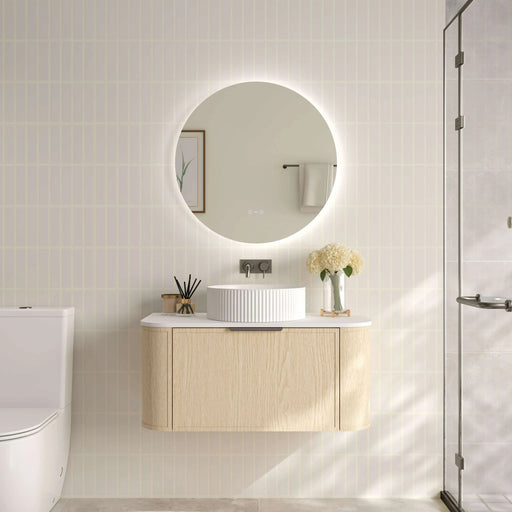 Elva 900mm Wall-Hung Cabinet - Natural Oak mercioaustralia
