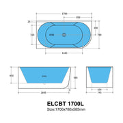 Elivia Oval Freestanding Corner Bath POSEIDON