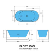 Elivia Oval Freestanding Corner Bath POSEIDON