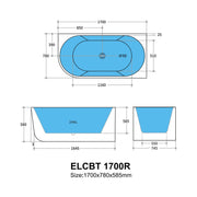 Elivia Oval Freestanding Corner Bath POSEIDON