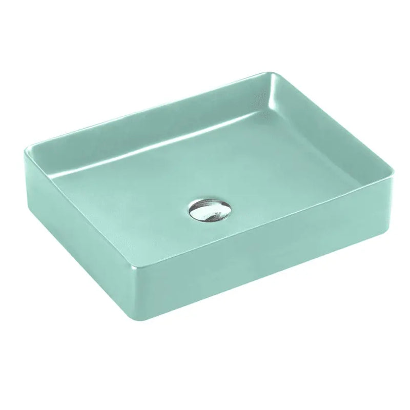 Etna 78 Series Counter-top Rectangular Art Basin - Antique Green mercioaustralia