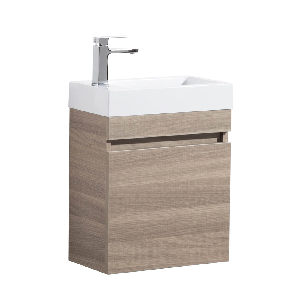 EVIE OAK PVC MINI VANITY with POLY TOP