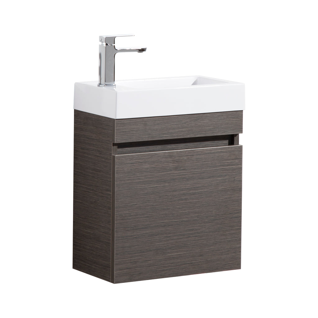 EVIE DARK BROWN PVC MINI VANITY WITH POLY TOP