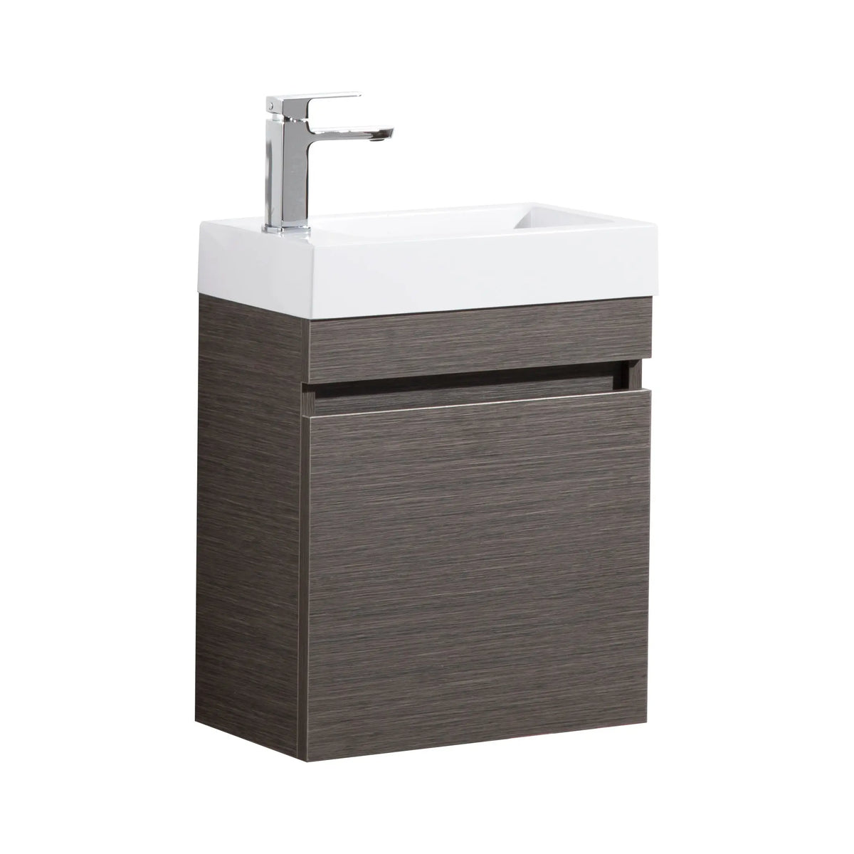 EVIE DARK BROWN PVC MINI VANITY WITH POLY TOP - FIL Kitchen Bathroom