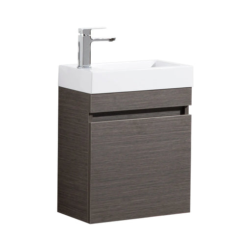 EVIE DARK BROWN PVC MINI VANITY WITH POLY TOP - FIL Kitchen Bathroom