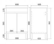 Poseidon Evie Freestanding Standard Vanity- (600mm) - FIL Kitchen Bathroom