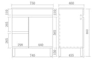 Poseidon Evie Wall Hung Standard Vanity - (750mm) - FIL Kitchen Bathroom