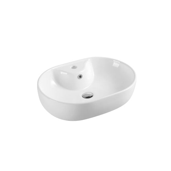 Evea 60M Above Counter Oval Basin with Mixer Hole 600 x 420 x 160mm