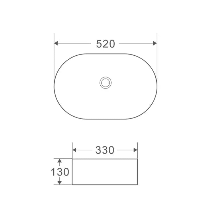 Evea 52 Counter-top Oval Basin mercioaustralia