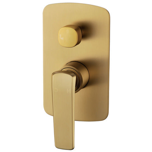 Esperia Brushed Yellow Gold Wall Mixer with Diverter