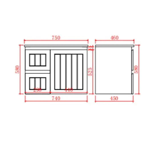 Archill Federation Wall Hung Matte White PVC Cabinet LK-FA74LW-MW