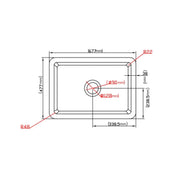 SINGLE BOWL FIRECLAY KITCHEN SINK MATTE BLACK 677MM/810MM CETO