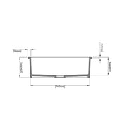 SINGLE BOWL FIRECLAY UNDERMOUNT KITCHEN SINK GLOSS WHITE 677MM/810MM CETO