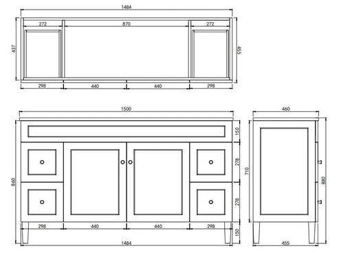 Lukka Harold Federation Free Standing Cabinet (1500mm) Lukka
