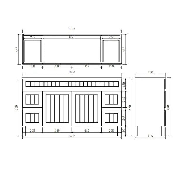 Archill Federation Free Standing PVC Cabinet with soft closing doors  LK-FA154L-MB