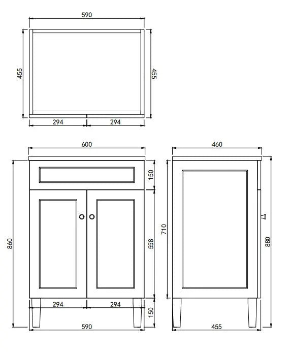 Lukka Harold Federation Free Standing Cabinet (600mm) Lukka